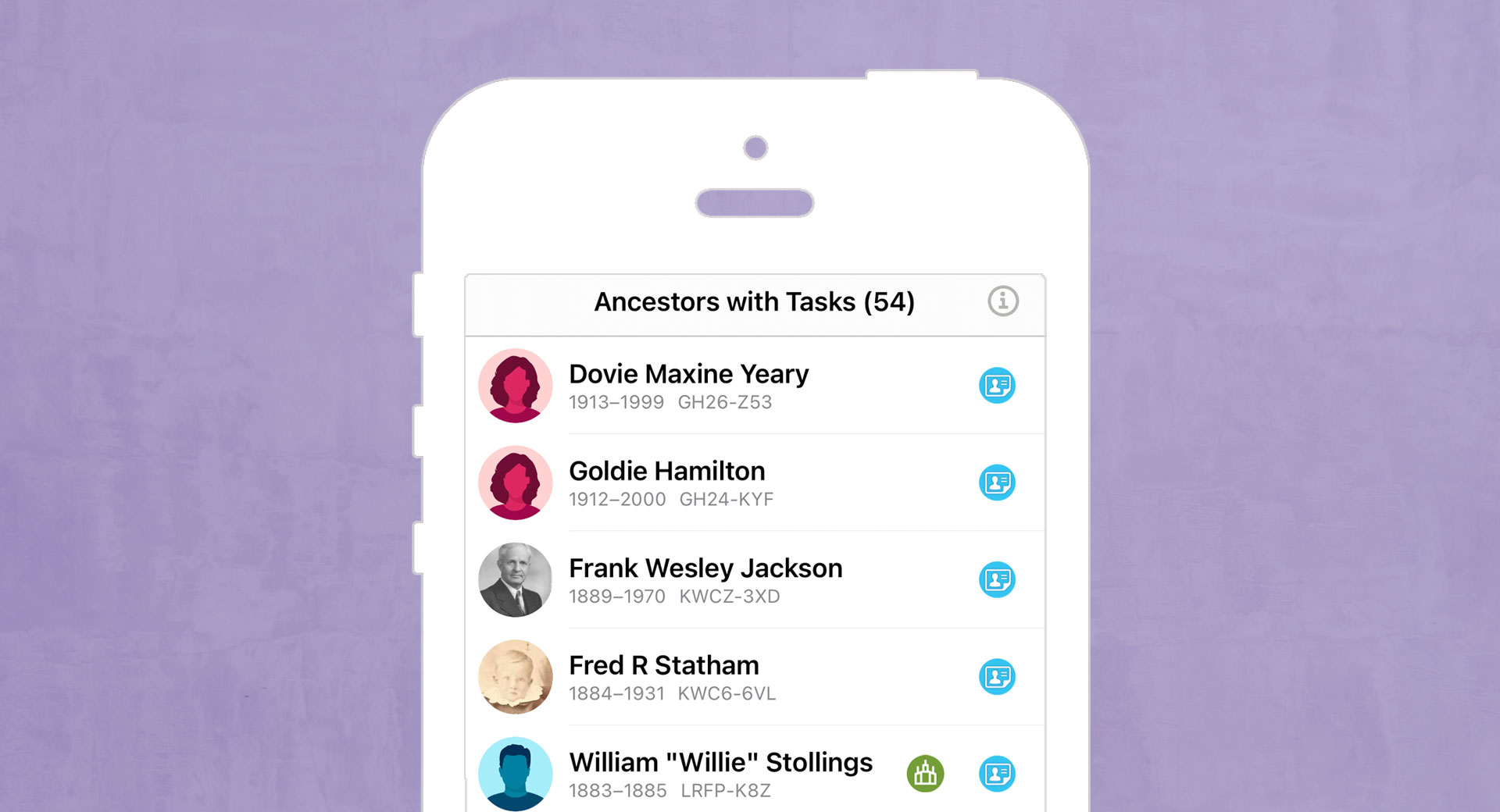 Family Tree App Record Hints